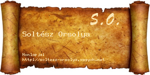 Soltész Orsolya névjegykártya